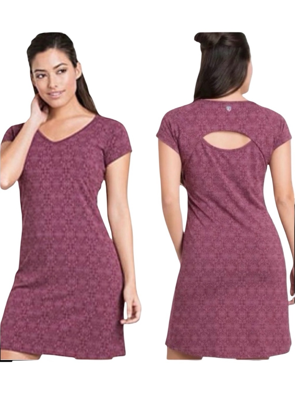 KUHL Women’s Purple Cap Sleeve Back Cutout Oriana Athleisure Dress Size Small